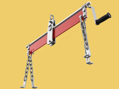LOAD LEVELER ENGINE HOIST LIFT CRANE BALANCER ENGINE CHAINS HOOK 3D Model