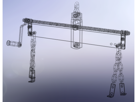 LOAD LEVELER ENGINE HOIST LIFT CRANE BALANCER ENGINE CHAINS HOOK 3D Model