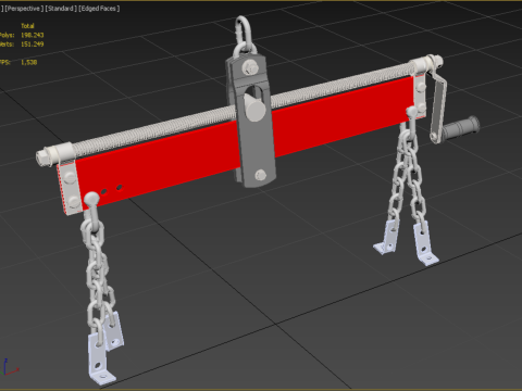 LOAD LEVELER ENGINE HOIST LIFT CRANE BALANCER ENGINE CHAINS HOOK 3D Model