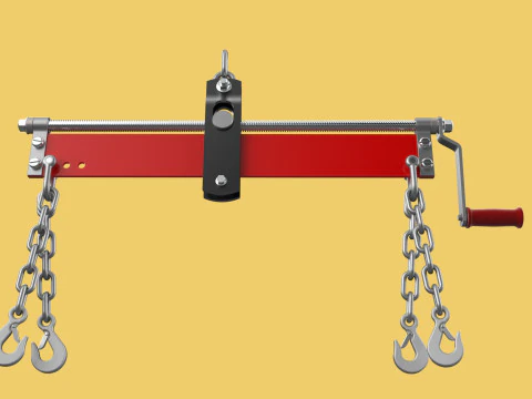 BALANCER LOAD LEVELER ENGINE HOIST LIFT CRANE ENGINE HOOK CHAIN 3D Model