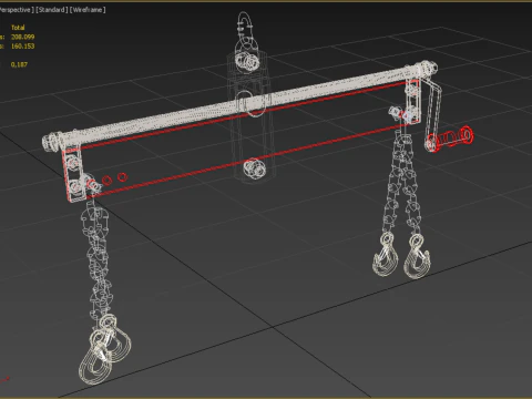 BALANCER LOAD LEVELER ENGINE HOIST LIFT CRANE ENGINE HOOK CHAIN 3D Model