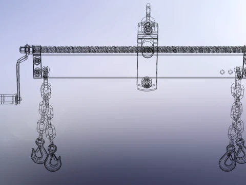 BALANCER LOAD LEVELER ENGINE HOIST LIFT CRANE ENGINE HOOK CHAIN 3D Model