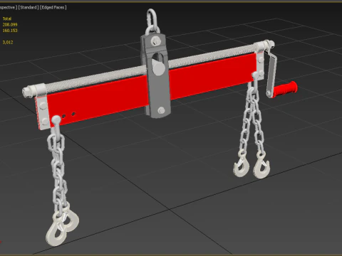BALANCER LOAD LEVELER ENGINE HOIST LIFT CRANE ENGINE HOOK CHAIN 3D Model