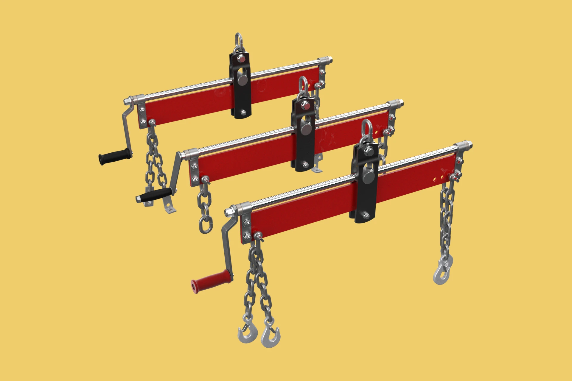BALANCER LOAD LEVELER ENGINE HOIST LIFT CRANE ENGINE HOOK CHAIN 3D Model .c4d .max .obj .3ds .fbx .stl .blend 