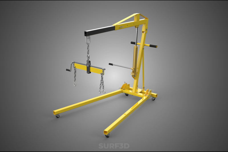ENGINE CRANE HOIST LIFT FOLDING HYDRAULIC LEVELER BALANCER LOAD Model 3D .c4d .max .obj .3ds .fbx .stl .blend
