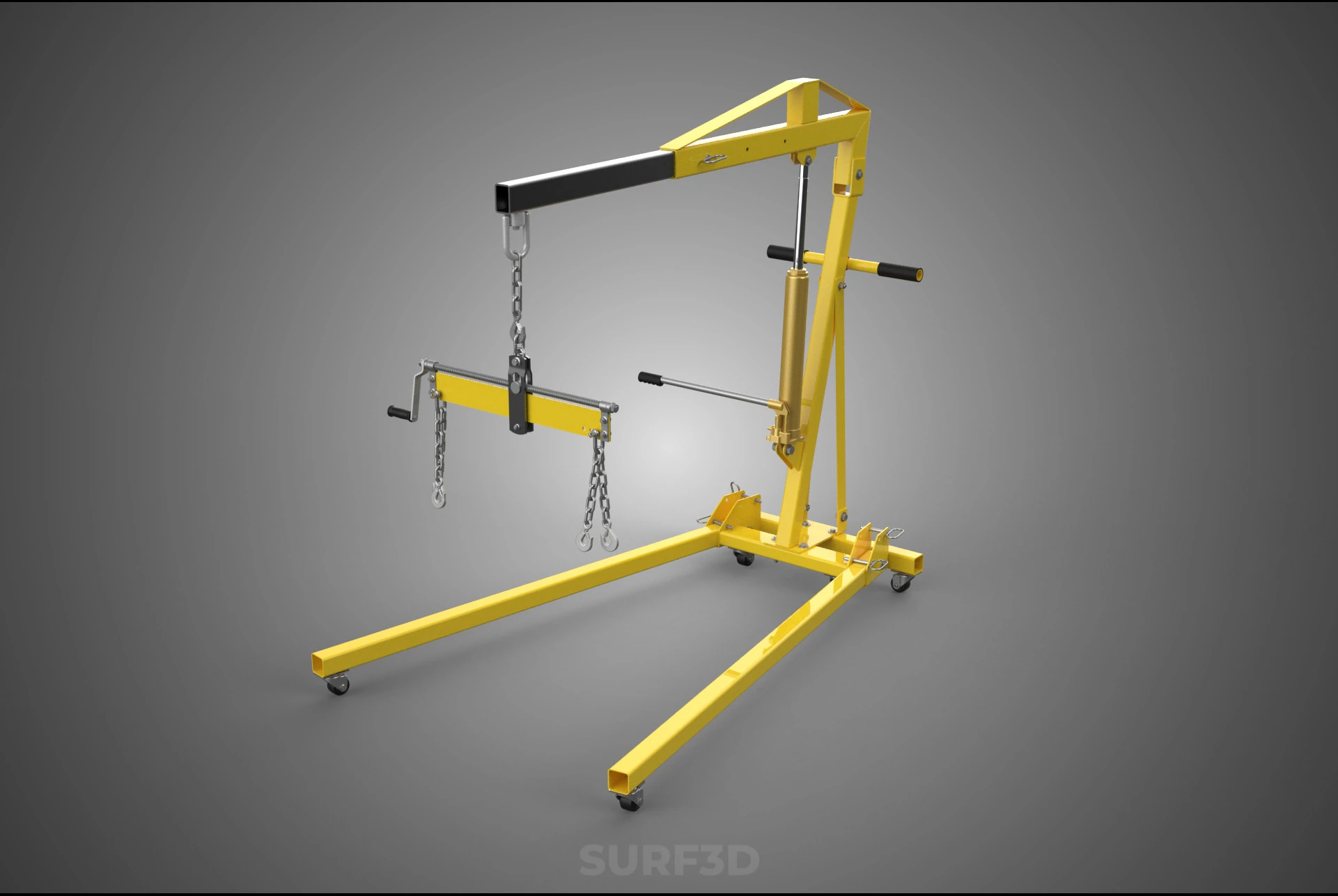 ENGINE CRANE HOIST LIFT FOLDING HYDRAULIC LEVELER BALANCER LOAD 3D Model .c4d .max .obj .3ds .fbx .stl .blend 