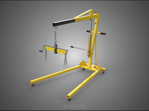 ENGINE CRANE HOIST LIFT FOLDING HYDRAULIC LEVELER BALANCER LOAD 3D Model