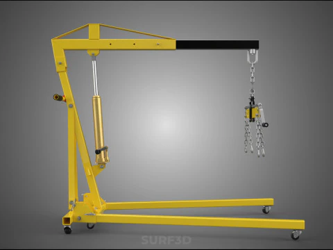 ENGINE CRANE HOIST LIFT FOLDING HYDRAULIC LEVELER BALANCER LOAD 3D Model