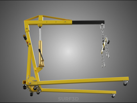 ENGINE CRANE HOIST LIFT FOLDING HYDRAULIC LEVELER BALANCER LOAD Model 3D