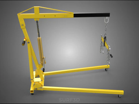 ENGINE CRANE HOIST LIFT FOLDING HYDRAULIC LEVELER BALANCER LOAD 3D Model