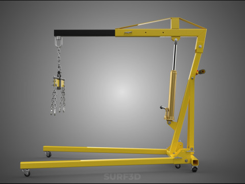 ENGINE CRANE HOIST LIFT FOLDING HYDRAULIC LEVELER BALANCER LOAD Model 3D