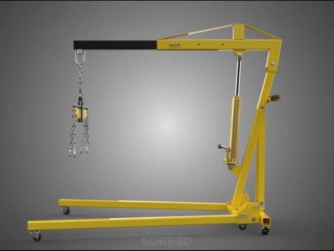 ENGINE CRANE HOIST LIFT FOLDING HYDRAULIC LEVELER BALANCER LOAD 3D Model