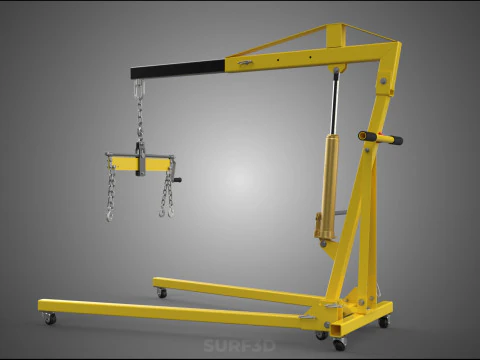 ENGINE CRANE HOIST LIFT FOLDING HYDRAULIC LEVELER BALANCER LOAD 3D Model
