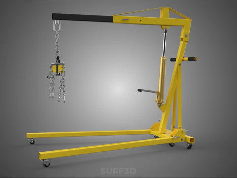 ENGINE CRANE HOIST LIFT FOLDING HYDRAULIC LEVELER BALANCER LOAD 3D Model
