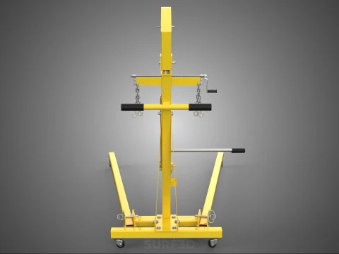 ENGINE CRANE HOIST LIFT FOLDING HYDRAULIC LEVELER BALANCER LOAD 3D Model