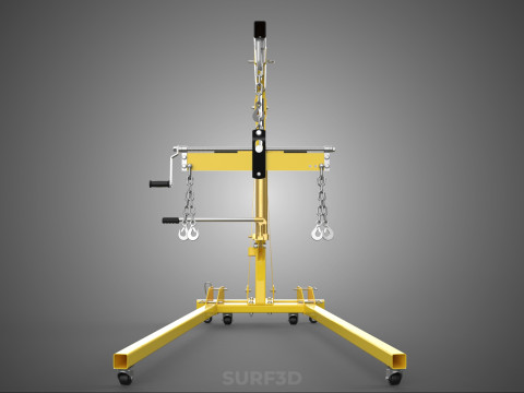 ENGINE CRANE HOIST LIFT FOLDING HYDRAULIC LEVELER BALANCER LOAD Model 3D