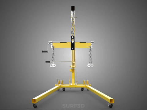 ENGINE CRANE HOIST LIFT FOLDING HYDRAULIC LEVELER BALANCER LOAD 3D Model