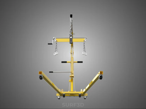 ENGINE CRANE HOIST LIFT FOLDING HYDRAULIC LEVELER BALANCER LOAD 3D Model