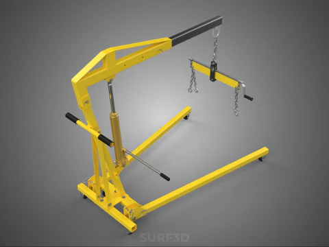 ENGINE CRANE HOIST LIFT FOLDING HYDRAULIC LEVELER BALANCER LOAD 3D Model