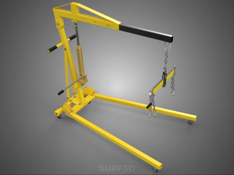 ENGINE CRANE HOIST LIFT FOLDING HYDRAULIC LEVELER BALANCER LOAD 3D Model