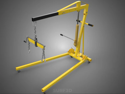 ENGINE CRANE HOIST LIFT FOLDING HYDRAULIC LEVELER BALANCER LOAD 3D Model