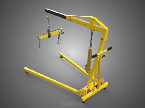 ENGINE CRANE HOIST LIFT FOLDING HYDRAULIC LEVELER BALANCER LOAD 3D Model