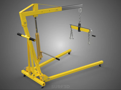ENGINE CRANE HOIST LIFT FOLDING HYDRAULIC LEVELER BALANCER LOAD 3D Model