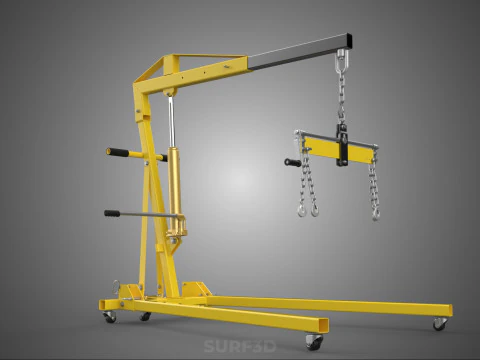 ENGINE CRANE HOIST LIFT FOLDING HYDRAULIC LEVELER BALANCER LOAD 3D Model