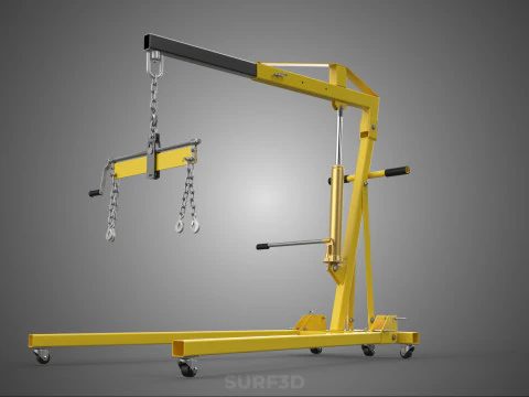 ENGINE CRANE HOIST LIFT FOLDING HYDRAULIC LEVELER BALANCER LOAD 3D Model