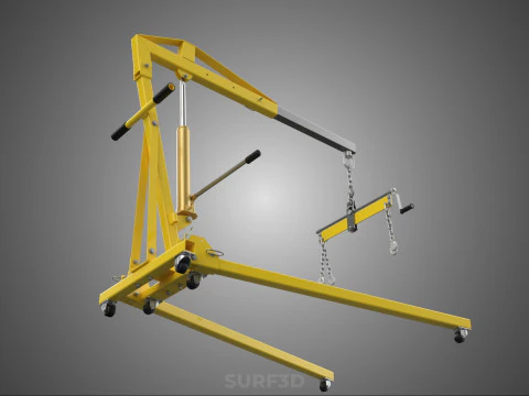 ENGINE CRANE HOIST LIFT FOLDING HYDRAULIC LEVELER BALANCER LOAD 3D Model