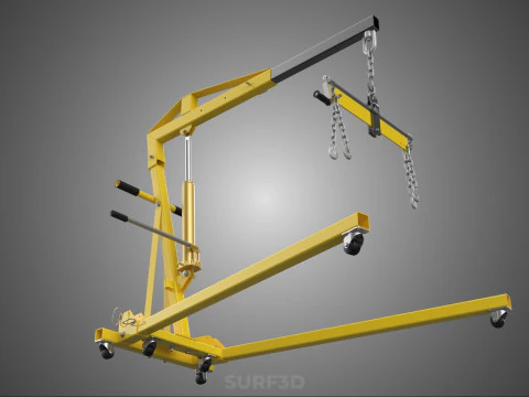 ENGINE CRANE HOIST LIFT FOLDING HYDRAULIC LEVELER BALANCER LOAD 3D Model