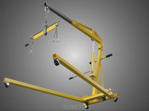 ENGINE CRANE HOIST LIFT FOLDING HYDRAULIC LEVELER BALANCER LOAD 3D Model