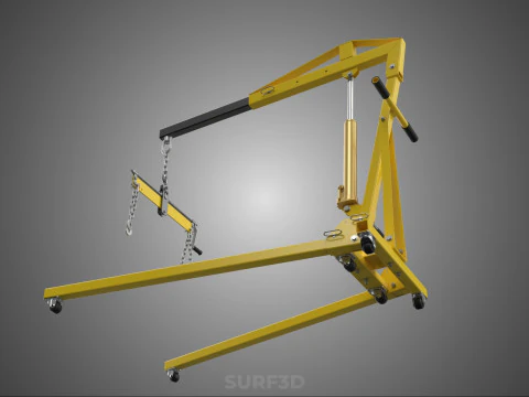 ENGINE CRANE HOIST LIFT FOLDING HYDRAULIC LEVELER BALANCER LOAD 3D Model