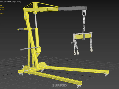 ENGINE CRANE HOIST LIFT FOLDING HYDRAULIC LEVELER BALANCER LOAD 3D Model