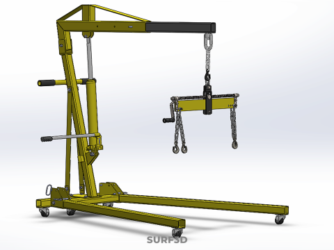 ENGINE CRANE HOIST LIFT FOLDING HYDRAULIC LEVELER BALANCER LOAD Model 3D