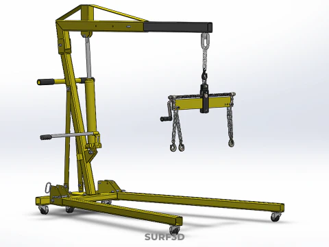 ENGINE CRANE HOIST LIFT FOLDING HYDRAULIC LEVELER BALANCER LOAD 3D Model