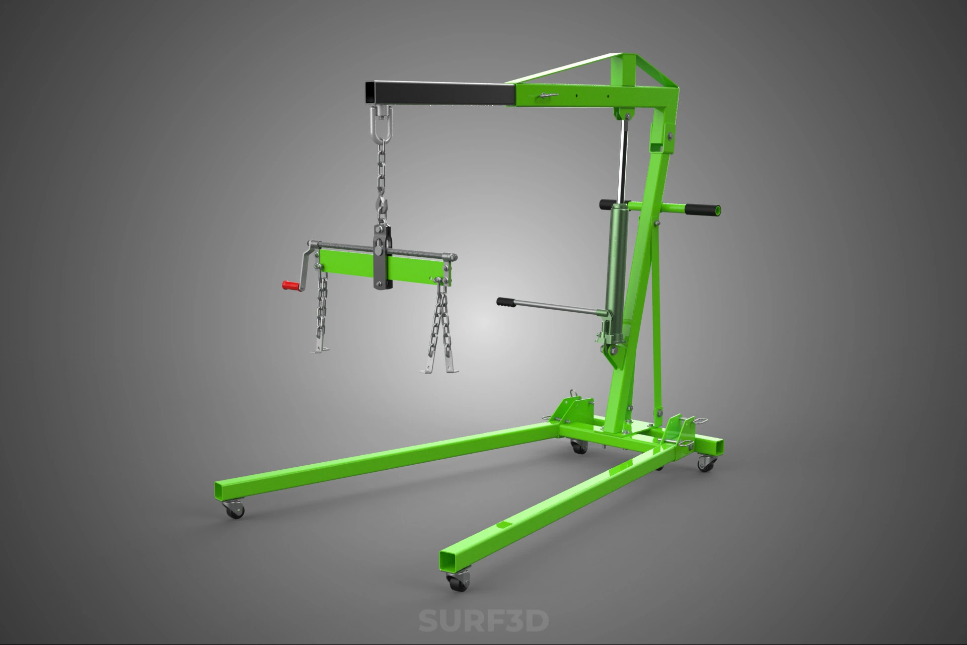 MOBILE ENGINE CRANE HOIST LIFTER STAND LEVELER BALANCER LOAD TON 3D Model .c4d .max .obj .3ds .fbx .stl .blend 