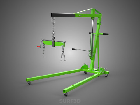 MOBILE ENGINE CRANE HOIST LIFTER STAND LEVELER BALANCER LOAD TON 3D Model