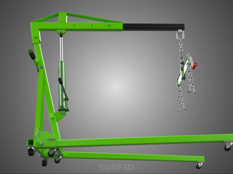 MOBILE ENGINE CRANE HOIST LIFTER STAND LEVELER BALANCER LOAD TON Modello 3D