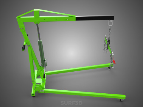 MOBILE ENGINE CRANE HOIST LIFTER STAND LEVELER BALANCER LOAD TON Modello 3D
