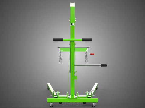 MOBILE ENGINE CRANE HOIST LIFTER STAND LEVELER BALANCER LOAD TON Modello 3D