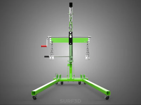 MOBILE ENGINE CRANE HOIST LIFTER STAND LEVELER BALANCER LOAD TON 3D Model