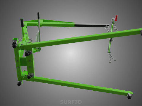MOBILE ENGINE CRANE HOIST LIFTER STAND LEVELER BALANCER LOAD TON Modello 3D
