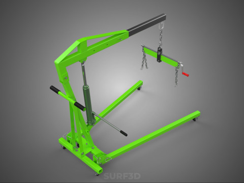 MOBILE ENGINE CRANE HOIST LIFTER STAND LEVELER BALANCER LOAD TON Modello 3D