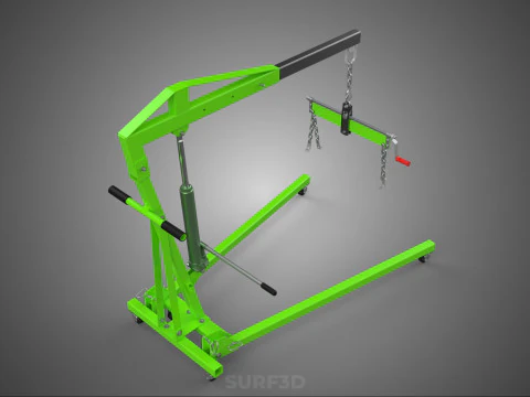 MOBILE ENGINE CRANE HOIST LIFTER STAND LEVELER BALANCER LOAD TON 3D Model