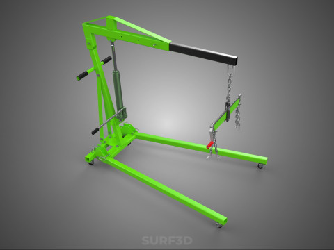 MOBILE ENGINE CRANE HOIST LIFTER STAND LEVELER BALANCER LOAD TON Modello 3D