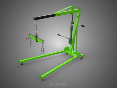 MOBILE ENGINE CRANE HOIST LIFTER STAND LEVELER BALANCER LOAD TON Modello 3D