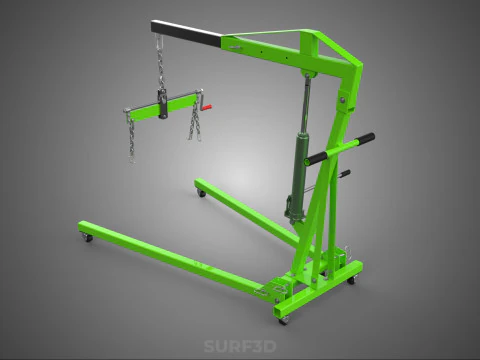 MOBILE ENGINE CRANE HOIST LIFTER STAND LEVELER BALANCER LOAD TON 3D Model