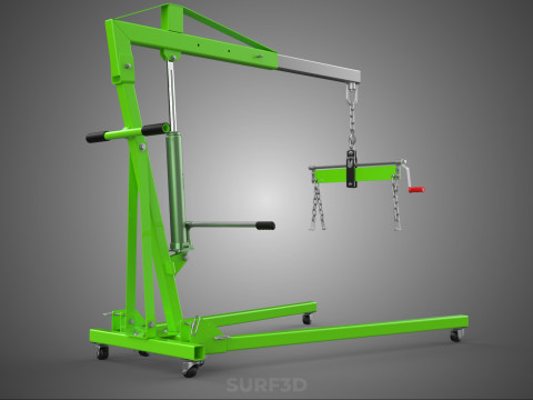 MOBILE ENGINE CRANE HOIST LIFTER STAND LEVELER BALANCER LOAD TON Modello 3D