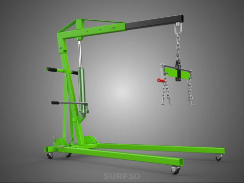 MOBILE ENGINE CRANE HOIST LIFTER STAND LEVELER BALANCER LOAD TON 3D Model